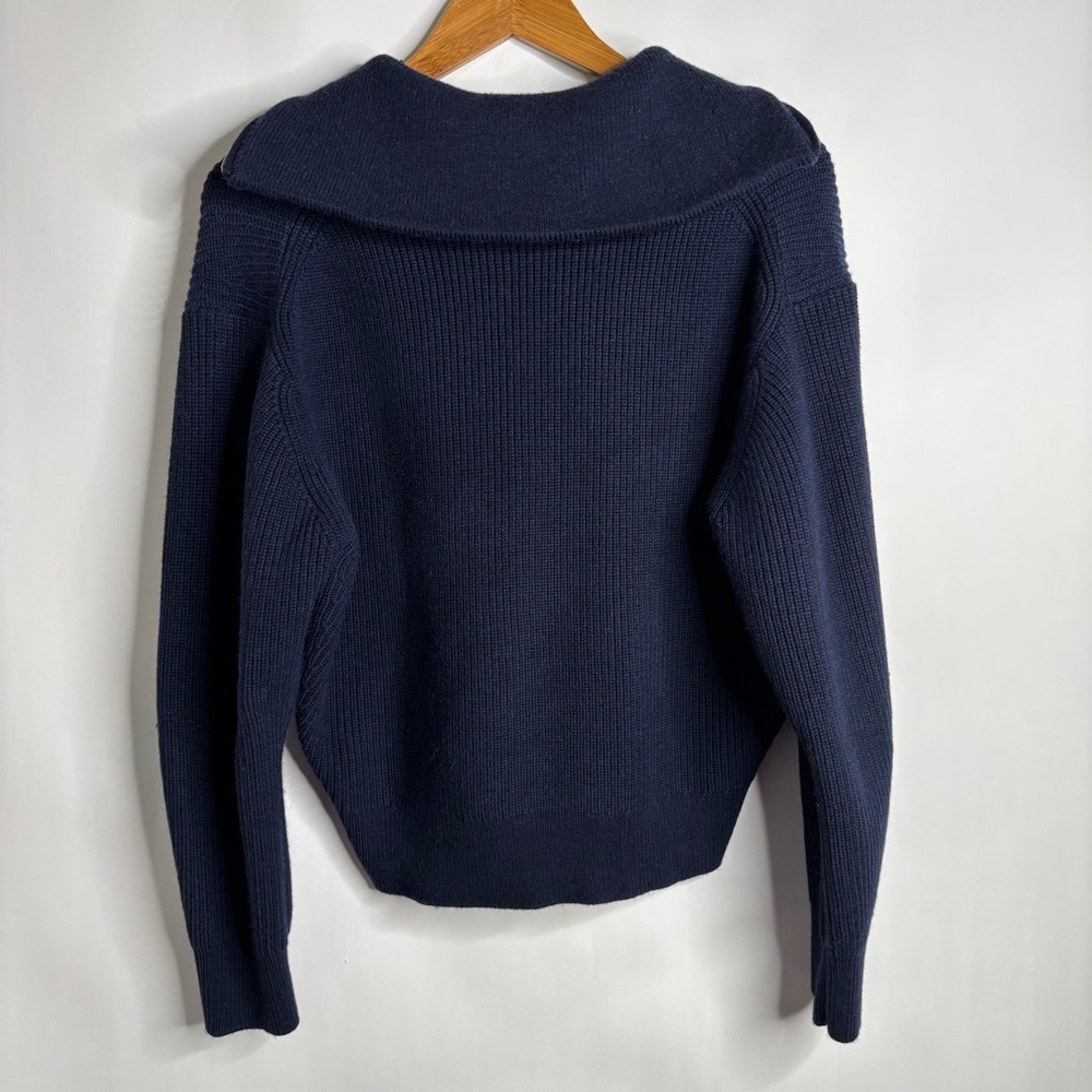 COS Navy Zip-Front Ribbed Sweater - Picture 7 of 10